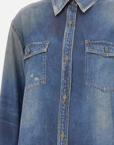 GOLDEN GOOSE Camicia over "Patty" BLUE Donna 