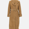 GOLDEN GOOSE Trench in suede con cintura in vita BROWN Donna 