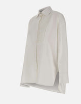 GOLDEN GOOSE Camicia over in cotone con dettaglio plissé WHITE Donna 