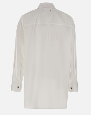 GOLDEN GOOSE Camicia over in cotone con dettaglio plissé WHITE Donna 