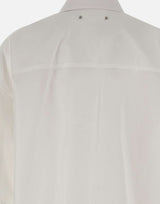 GOLDEN GOOSE Camicia over in cotone con dettaglio plissé WHITE Donna 