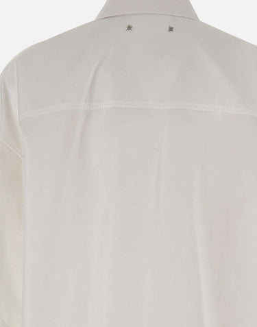 GOLDEN GOOSE Camicia over in cotone con dettaglio plissé WHITE Donna 