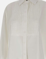 GOLDEN GOOSE Camicia over in cotone con dettaglio plissé WHITE Donna 