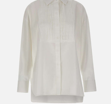 GOLDEN GOOSE Camicia over in cotone con dettaglio plissé WHITE Donna 