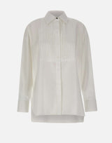 GOLDEN GOOSE Camicia over in cotone con dettaglio plissé WHITE Donna 