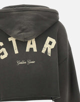 GOLDEN GOOSE Felpa crop over con cappuccio GREY Donna 