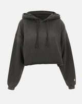 GOLDEN GOOSE Felpa crop over con cappuccio GREY Donna 