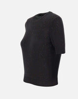 GRAN SASSO Maglia a maniche corte con paillettes BLACK Donna 