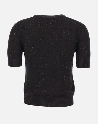 GRAN SASSO Maglia a maniche corte con paillettes BLACK Donna 