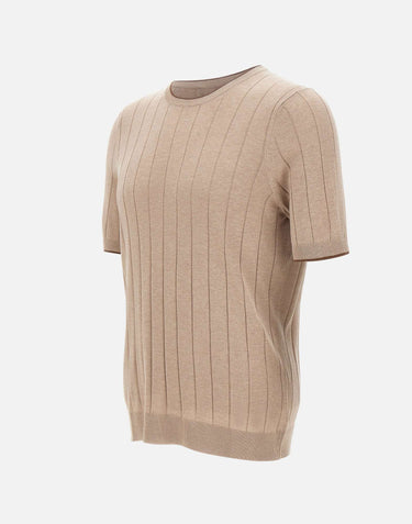 GRAN SASSO Maglia in seta a maniche corte BEIGE Uomo 