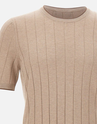 GRAN SASSO Maglia in seta a maniche corte BEIGE Uomo 