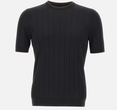 GRAN SASSO Maglia in seta a maniche corte BLACK Uomo 