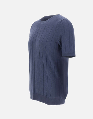 GRAN SASSO Maglia in seta a maniche corte BLUE Uomo 