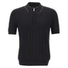 GRAN SASSO Polo in seta con zip BLACK Uomo 