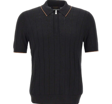 Polo in seta con zip 43128 23510099 GRAN SASSO 