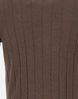 GRAN SASSO Polo in seta con zip BROWN Uomo 