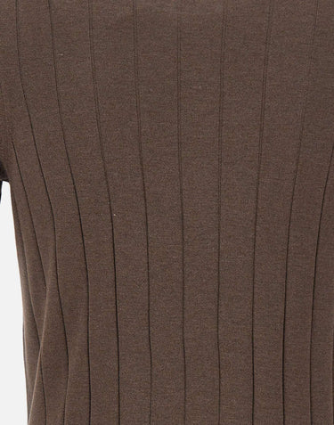 GRAN SASSO Polo in seta con zip BROWN Uomo 