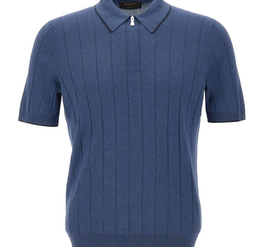 Polo in seta con zip 43128 23510570 GRAN SASSO 