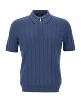 Polo in seta con zip 43128 23510570 GRAN SASSO 