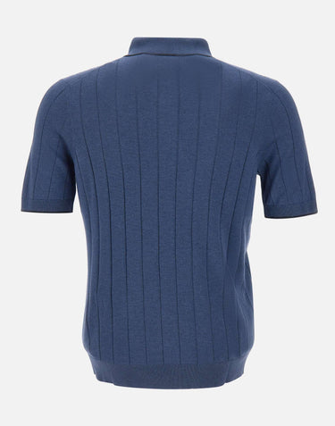 Polo in seta con zip 43128 23510570 GRAN SASSO 