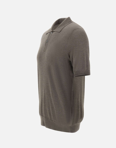 GRAN SASSO Polo in misto seta GREY Uomo 