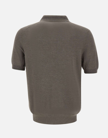 GRAN SASSO Polo in misto seta GREY Uomo 