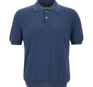GRAN SASSO Polo in misto seta BLUE Uomo 