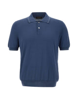 GRAN SASSO Polo in misto seta BLUE Uomo 