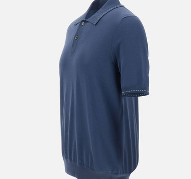 GRAN SASSO Polo in misto seta BLUE Uomo 