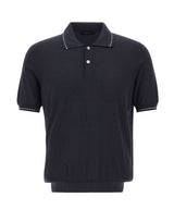 GRAN SASSO Polo in misto seta BLACK Uomo 