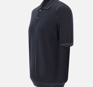 GRAN SASSO Polo in misto seta BLACK Uomo 