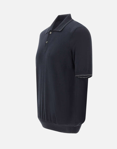 GRAN SASSO Polo in misto seta BLACK Uomo 