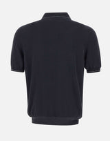 GRAN SASSO Polo in misto seta BLACK Uomo 