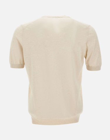 GRAN SASSO Maglia a maniche corte in fresco cotone BEIGE Uomo 