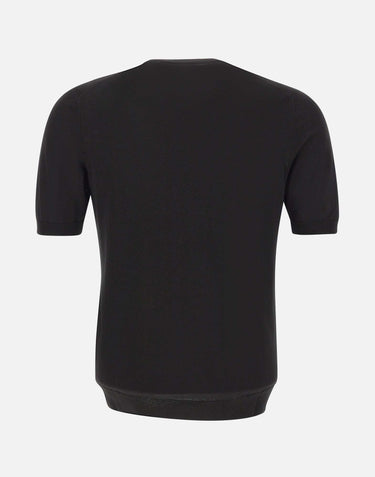 GRAN SASSO Maglia a maniche corte in fresco cotone BLACK Uomo 