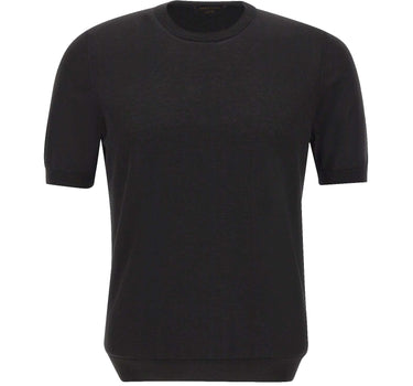 GRAN SASSO Maglia a maniche corte in fresco cotone BLACK Uomo 
