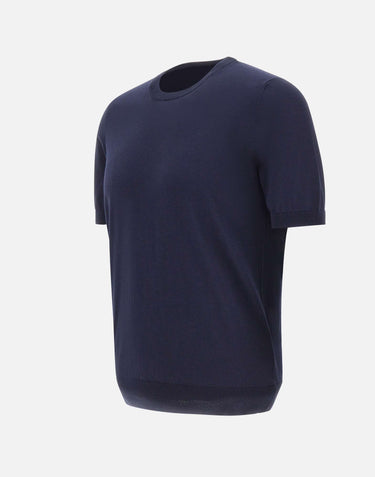 GRAN SASSO Maglia a maniche corte in fresco cotone BLUE Uomo 