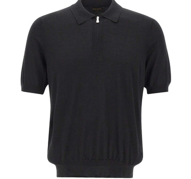 GRAN SASSO Polo in misto lana con zip BLACK Uomo 