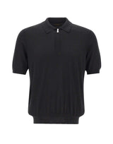 GRAN SASSO Polo in misto lana con zip BLACK Uomo 