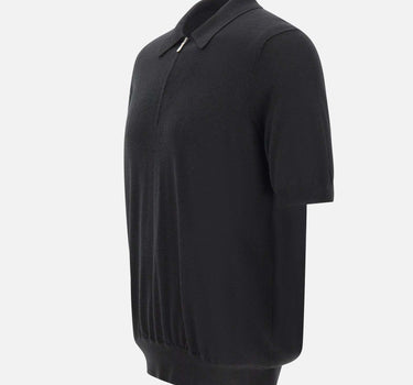 GRAN SASSO Polo in misto lana con zip BLACK Uomo 