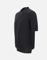 GRAN SASSO Polo in misto lana con zip BLACK Uomo 