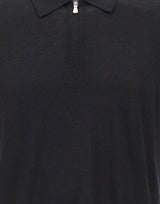 GRAN SASSO Polo in misto lana con zip BLACK Uomo 