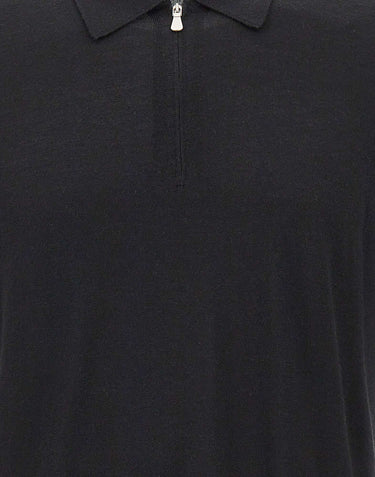 GRAN SASSO Polo in misto lana con zip BLACK Uomo 