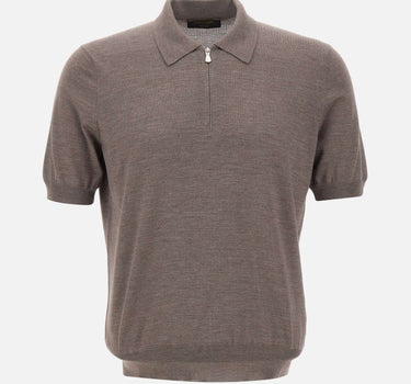 Polo in misto lana con zip 43166 16401170 GRAN SASSO 