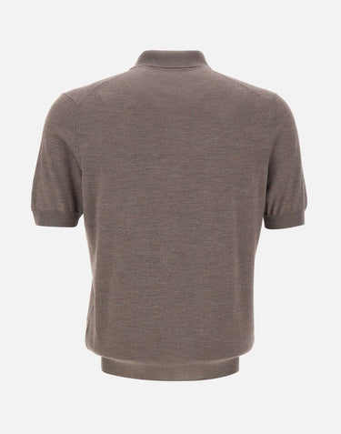 Polo in misto lana con zip 43166 16401170 GRAN SASSO 