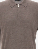 Polo in misto lana con zip 43166 16401170 GRAN SASSO 
