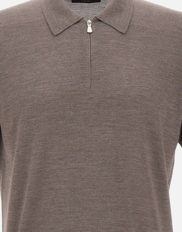 Polo in misto lana con zip 43166 16401170 GRAN SASSO 
