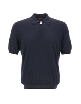 GRAN SASSO Polo in misto lana con zip BLUE Uomo 