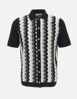 GRAN SASSO Camicia in maglia jacquard chevron BLACK Uomo 