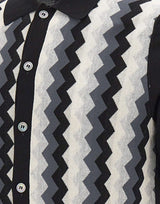 GRAN SASSO Camicia in maglia jacquard chevron BLACK Uomo 